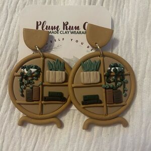 Handcrafted clay boho earrings